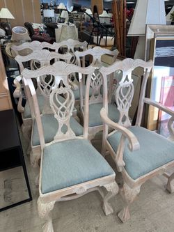 Chippendale-Style Dining Chairs Set of 6
