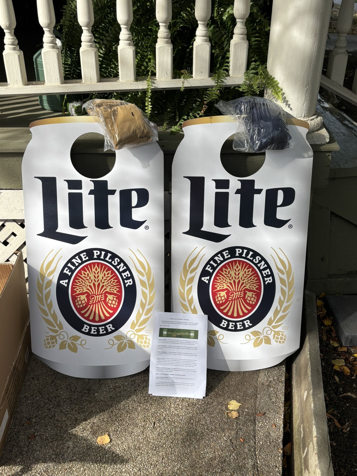 Miller Light Corn Hole Boards With Game Bags
