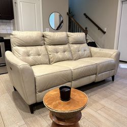 Ivory Leather Couch