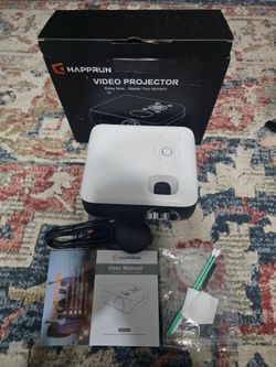 HAPPRUN Native 1080P Outdoor Movie Projector w/ Adjustable Tripod Stand Set