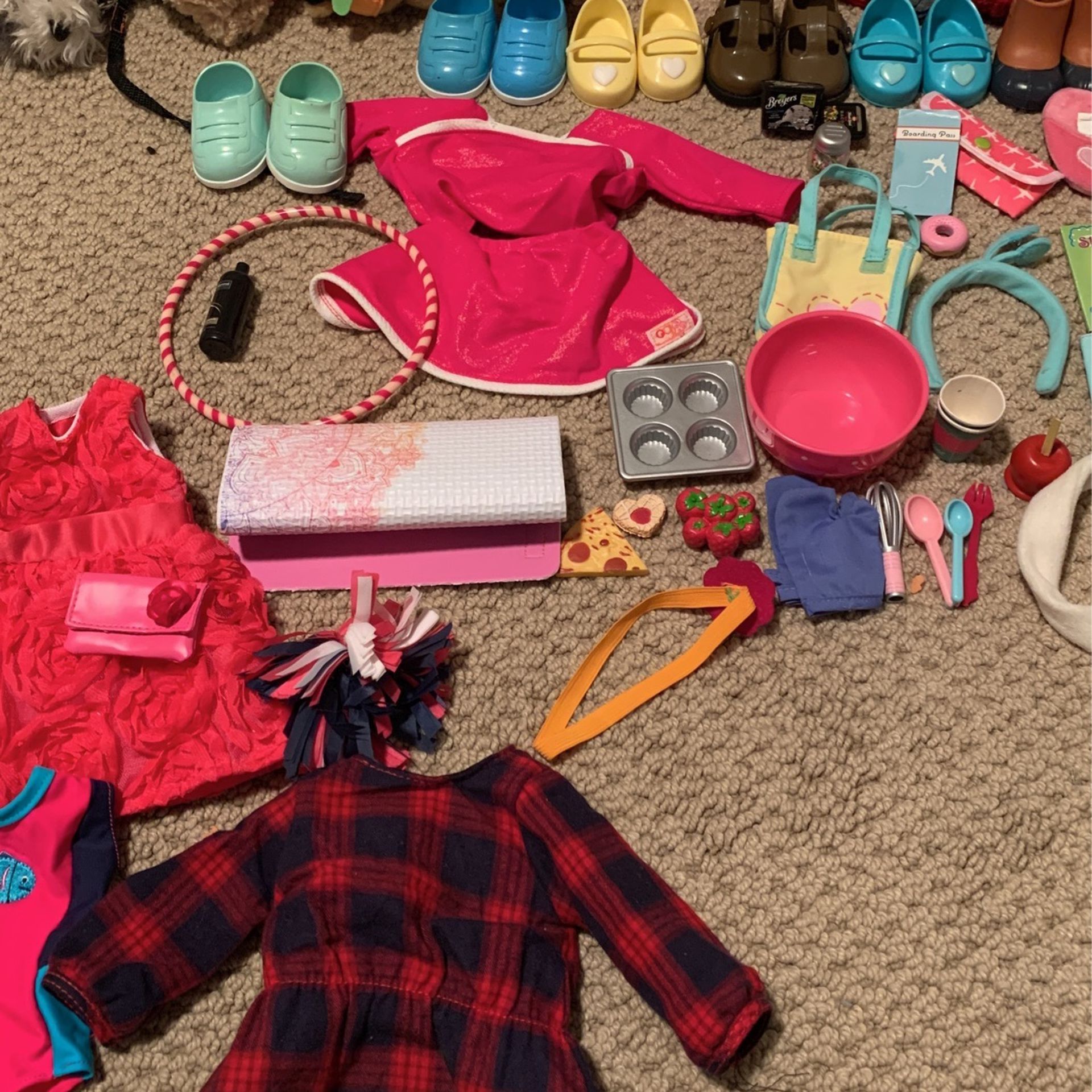 Huge Lot Of Our Generation Doll Pets Amd Accessories . Fits American Girl Doll