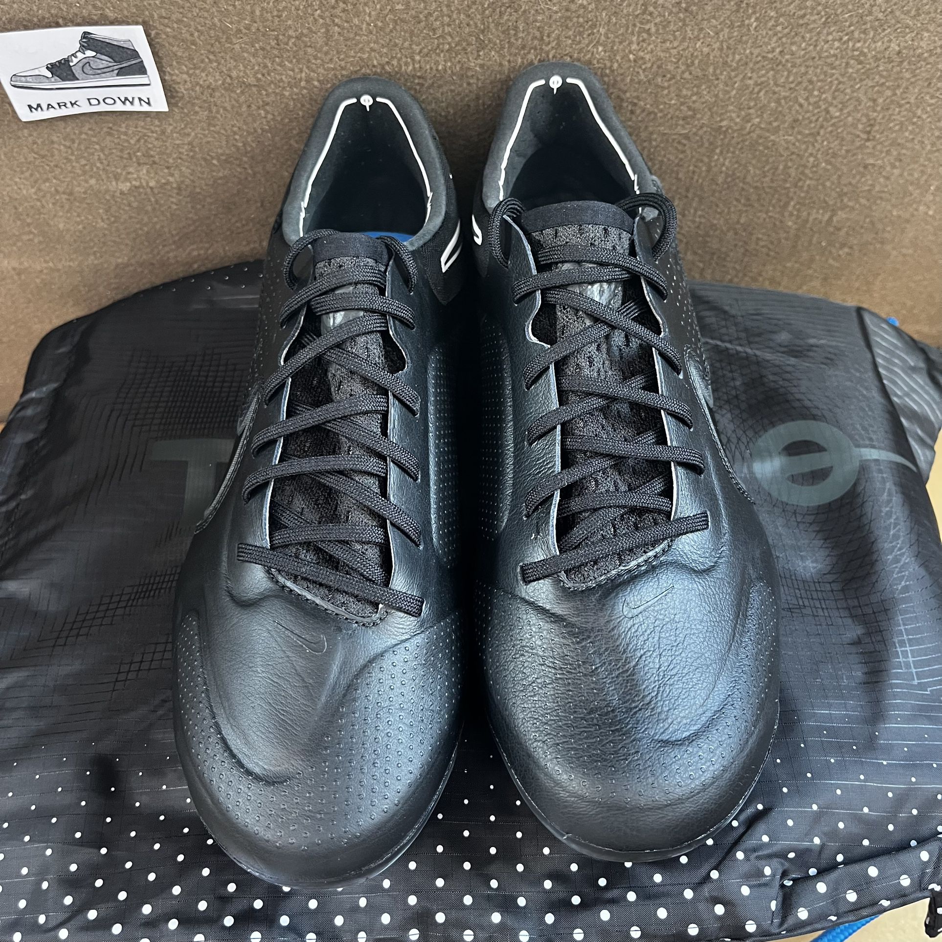 NEW Nike Tiempo Legend 9 Elite FG Black Blue CZ8482 001 Mens Size 7.5, 8, 8.5 With Bag!