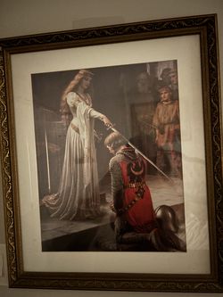 VINTAGE-STYLE Medieval Framed Art – The Accolade – $25.00 OBO