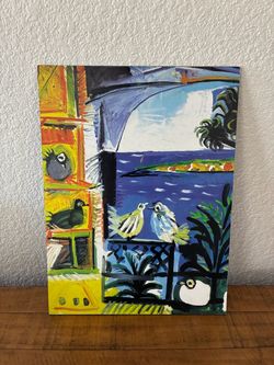 Pablo Picasso 'The Pigeons' Art Print on Wood