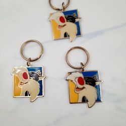 Vintage 1993 Warner Bros Looney Tunes Sylvester The Cat Metal Keychain