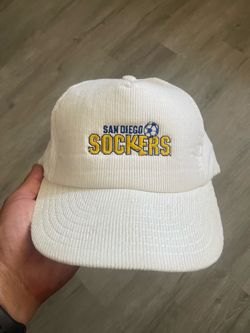 Vintage San Diego Sockers Corduroy Snapback Hat White