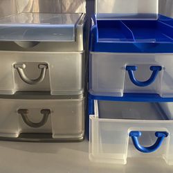 Plastic drawers -desktop organizer-$8 for both