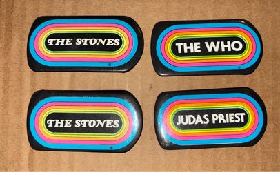 Vintage Rock Band Pin Button Set of 4