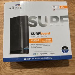 ARRIS SURFboard G34 DOCSIS 3.1 Wi-Fi 6 Cable Modem  AX3000 Wi-Fi 6