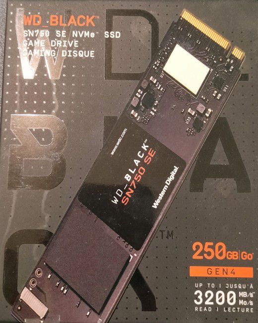 256 Gig Gen.4 Western Digital Black SN 750 Gaming M.2