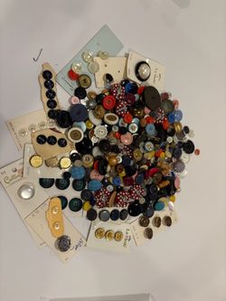1.25 Pounds of Vintage Buttons. various sizes and colors. Shank and hole.