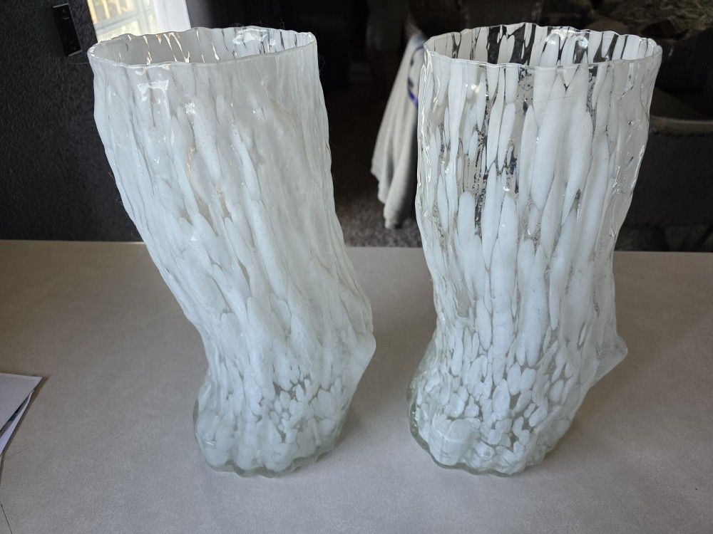 Frosted Glass Tree Trunk Vases (2) Large 16.5 inches,New Products : American Fashion Style Bags On Sale