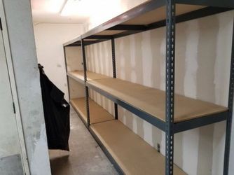 Garage Storage Shed Shelving Racks 8 ft W x 2 ft D Boltless Shelves Similar To Uline And Grainger Delivery Available