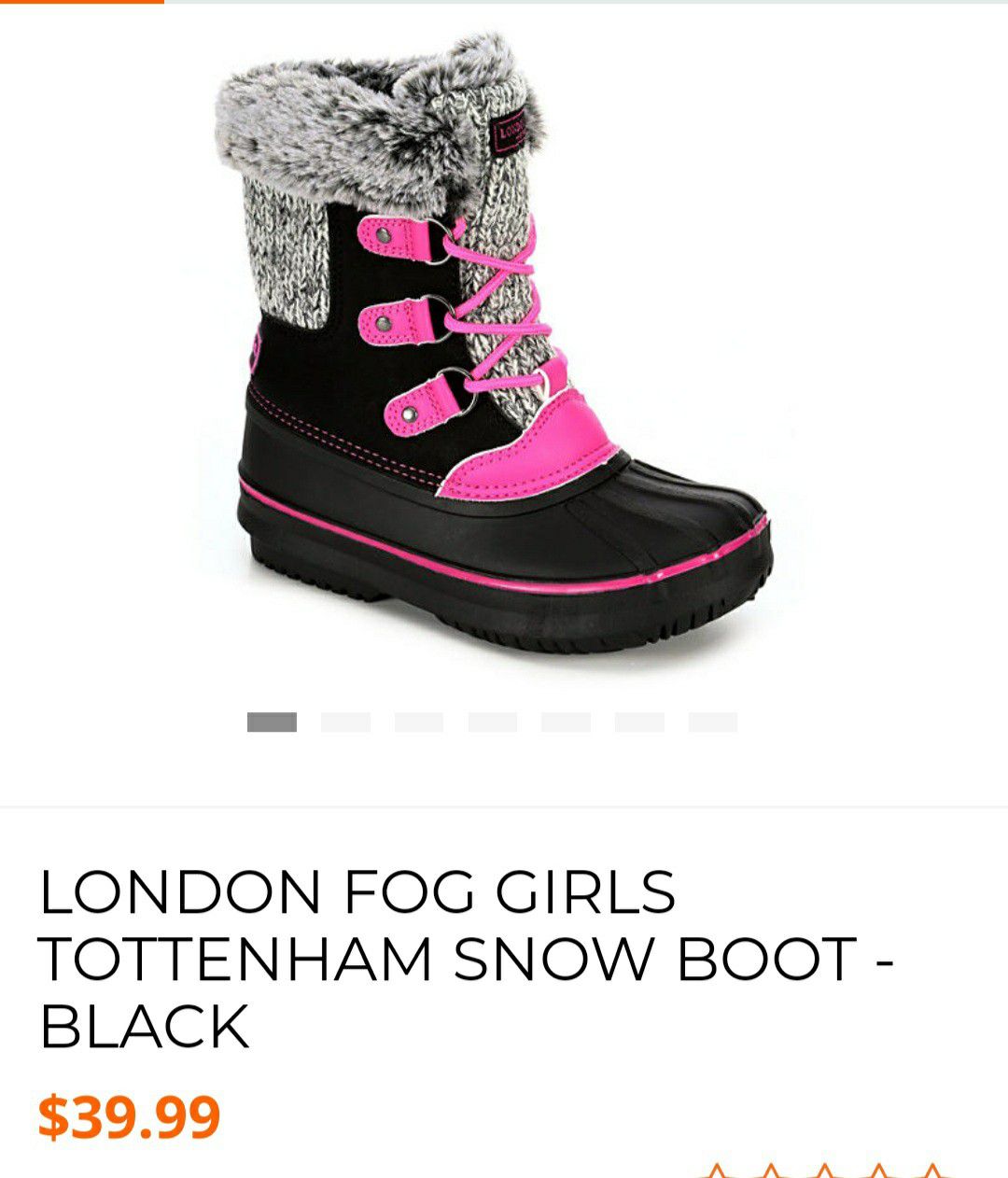 London fog girl snow boots size 2
