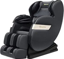 Real Relax Massage Chair, Full Body Zero Gravity Shiatsu Massage Recliner with Bluetooth, Heat, Foot Rollers And Compression (Black)