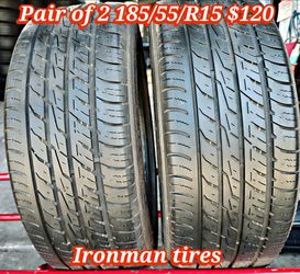 Pair of 2 ironman tires 185/55/R15 ‼️ free instalation and balance ‼️