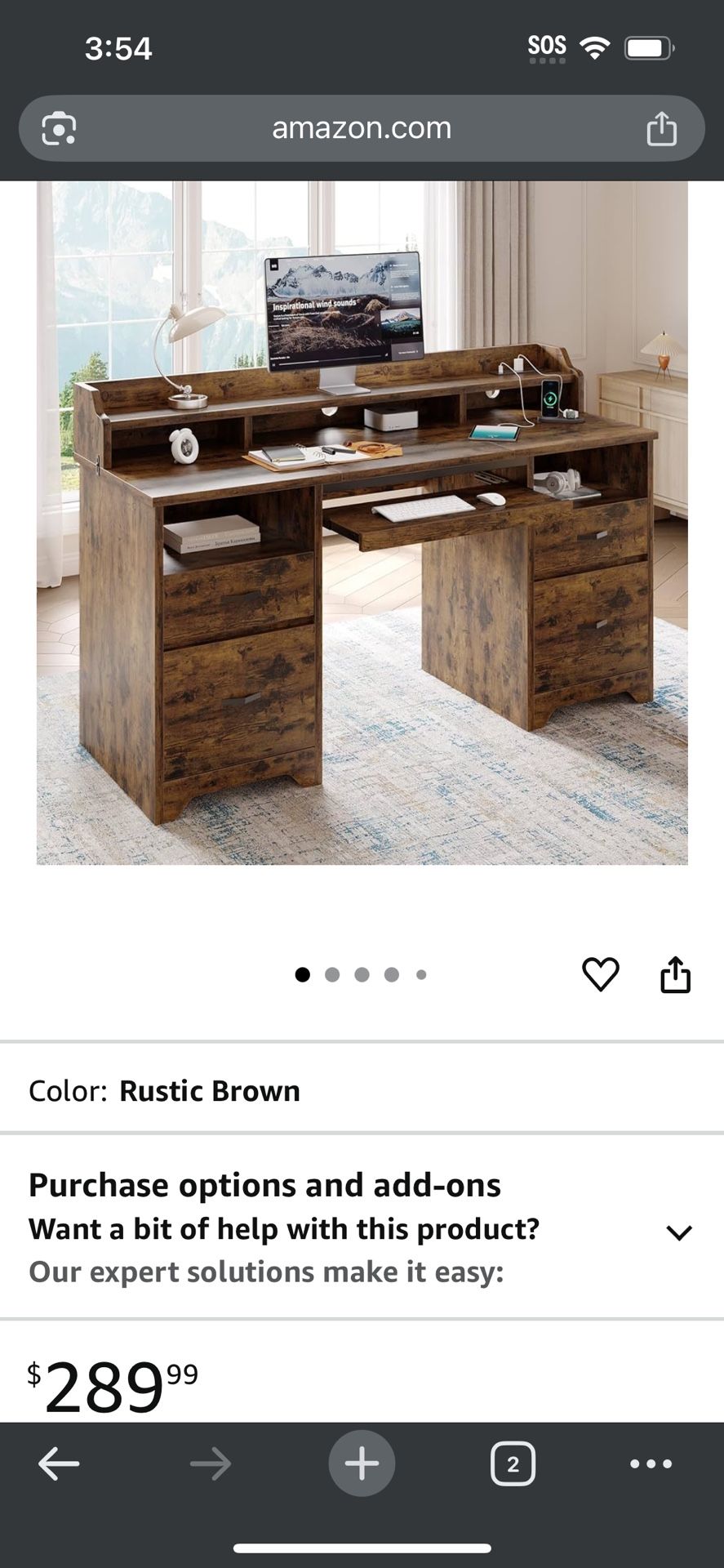 🔥🔥🔥🔥Make An Offer Bestier Farmhouse 59" Executive Desk - Make An Offer