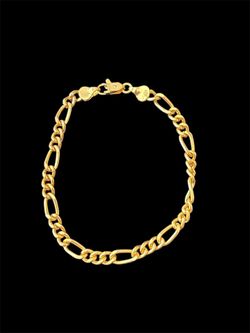 14k Gold plated 8” Figaro Bracelet