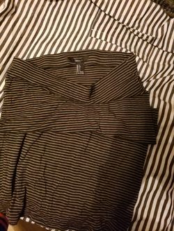 Olive Green Stripped Pencil Skirt