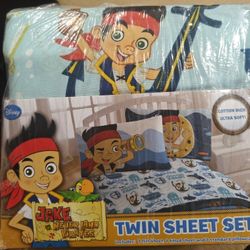 New Jake and the Neverland Pirates 3 Piece Twin Sheet Set