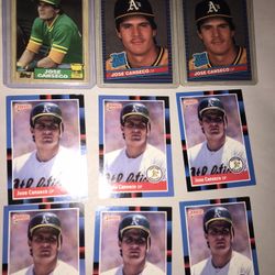 Jose Canseco Baseball Cards (9) 