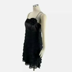 White House Black Market 14 NWT Dress Cocktail Ruffle Layers Spaghetti Strap