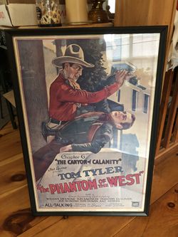 1971 Framed Poster, Tom Tyler In “The Phantom Of The West “