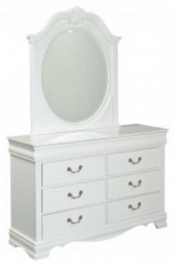 Girls White 6 drawer dresser and mirror