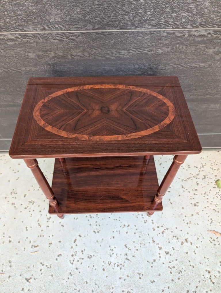 Antique Vintage Inlay Top Side Table