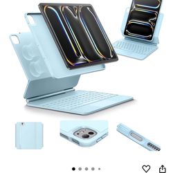 ESR iPad Pro 13 Inch Case with Keyboard (M4, 2024), iPad Pro 13 Keyboard Case with Easy-Set Magnetic Stand, Portrait/Raised Modes for iPad Pro 13 Keyb