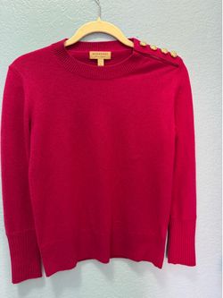 Burberry LondonRich Red Button-shoulder Sweater Size M