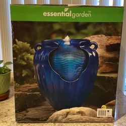 Glazed Pot Fountain With Lights