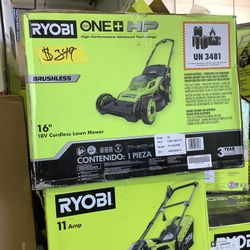 RYOBI ONE+ HP 18V Brushless 16 in. Cordless Battery Walk Behind Push Lawn Mower with (2) 4.0 Ah Batteries and (1) Charger
