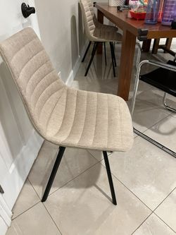Three Dining Cloth Chairs