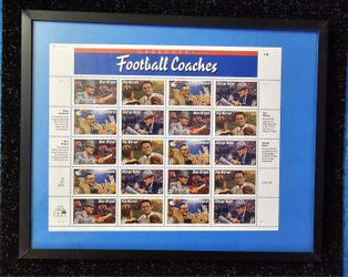 1996 Football Coaches Stamp Sheet