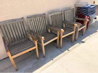 Patio teak chairs 4x
