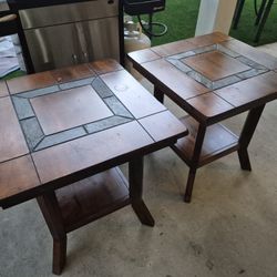 Mahogany Wood End Tables