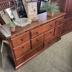 Wooden Dresser With Mirror 