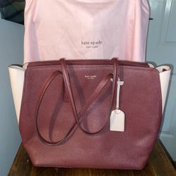 Burgandy And Pink Kate Spade Tote