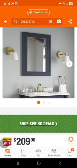 Home Decorators Collection
Aberdeen 24 in. W x 32 in. H Rectangular Framed Wall Mount Bathroom Vanity Mirror in Midnight Blue