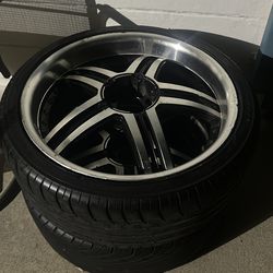 Chrome on black 20” rims and good tires