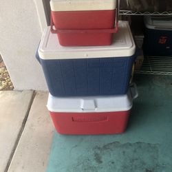 Two red coolers