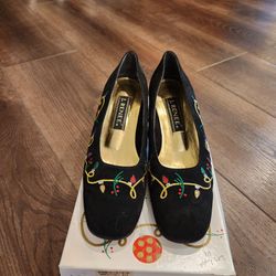 J. Renéen "Prancer" Vintage Christmas Low Heels/Flats, size 9M, Nordstrom, great condition