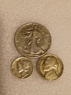 Walking half - Mercury Dime - Jefferson Nickel