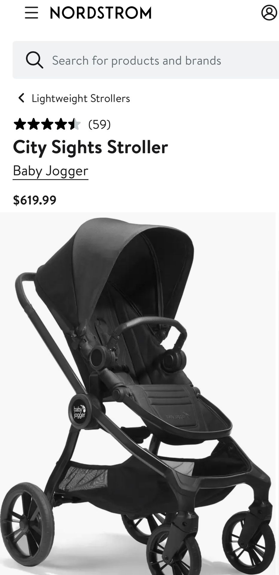Brand New Baby Jogger City Sights Blacked Out All Terrain Stroller 