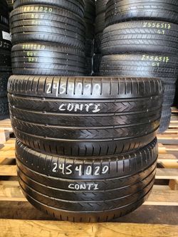 245 40R 20 CONTINENTAL ECO CONTACT 6Q TIRES 2454020 USED TIRES (PAIR) MOUNT BALANCE INCLUDED