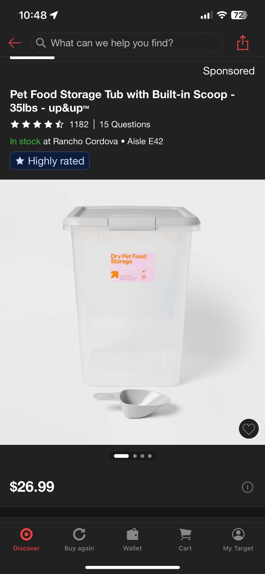 pet food storage container 35 pound capacity