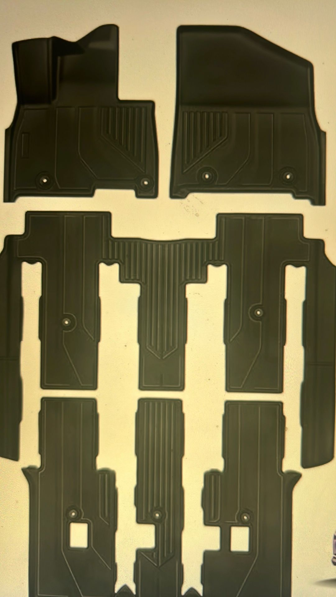NEW Kia Floor Mats. Carnival MPV Hybrid 8 Seat 2025 (Not Fuel) Full Set All Weather Carnival MPV Floor Mats for Kia Carniva 2025 TPE Back