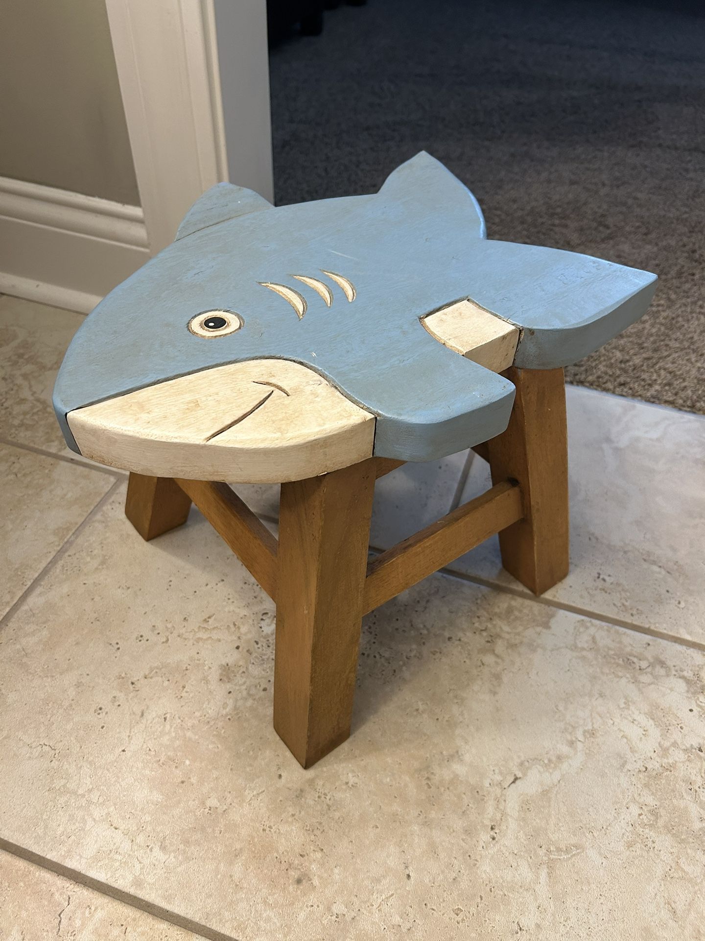 Shark Shaped Wooden Stool-new