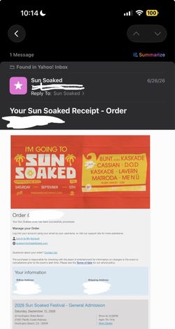 Sun Soaked ticket